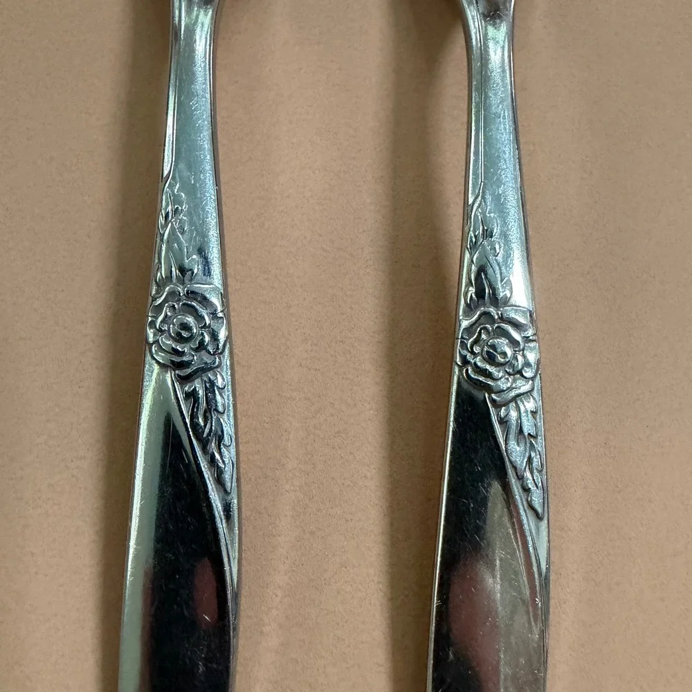 Oneida Rogers Premier La Rose Stainless Flatware Set 9pc Vintage Forks Spoons